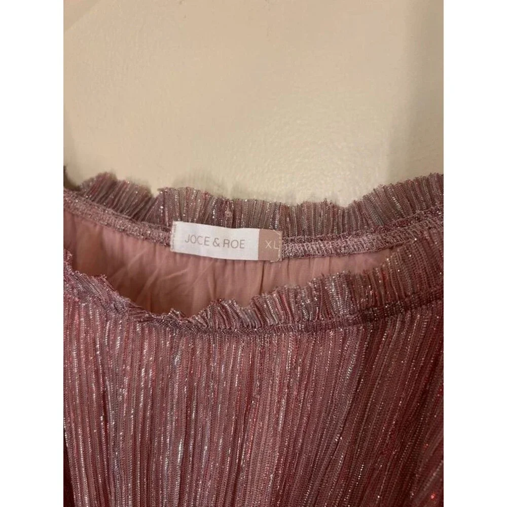 New Joce and Roe Women's XL Edie Pink Sparkle Tiered Party Cocktail Dress